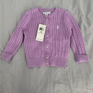 Ralph Lauren Lilac Cable Knit Sweater